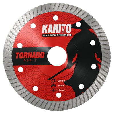 Алмазный турбированный диск KAHITO TORNADO (1,2 x 125 мм) для быстрой резки керамики, керамогранита, гранита и мрамора Алмазный турбированный диск KAHITO TORNADO (1,2 x 125 мм) для быстрой резки керамики, керамогранита, гранита и мрамора